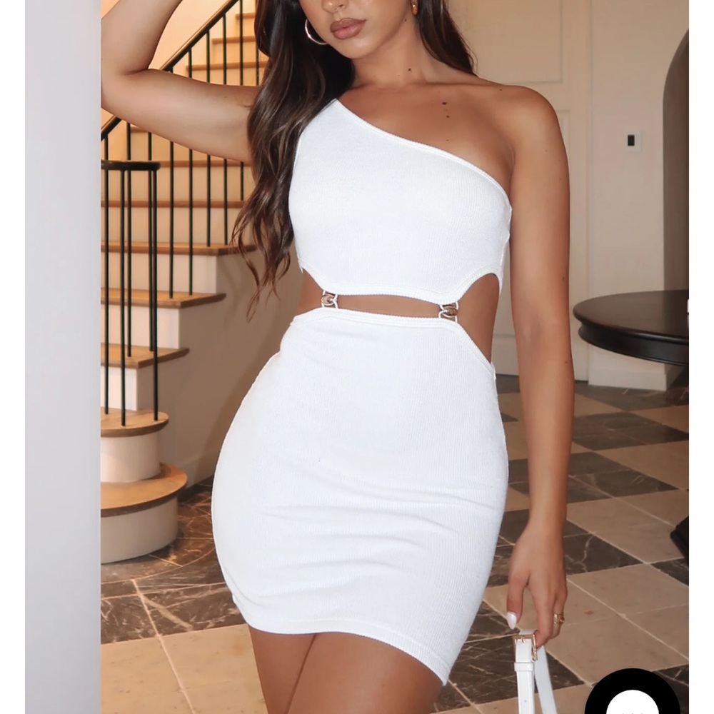 White Fox Don't Say Anything Mini Dress White
